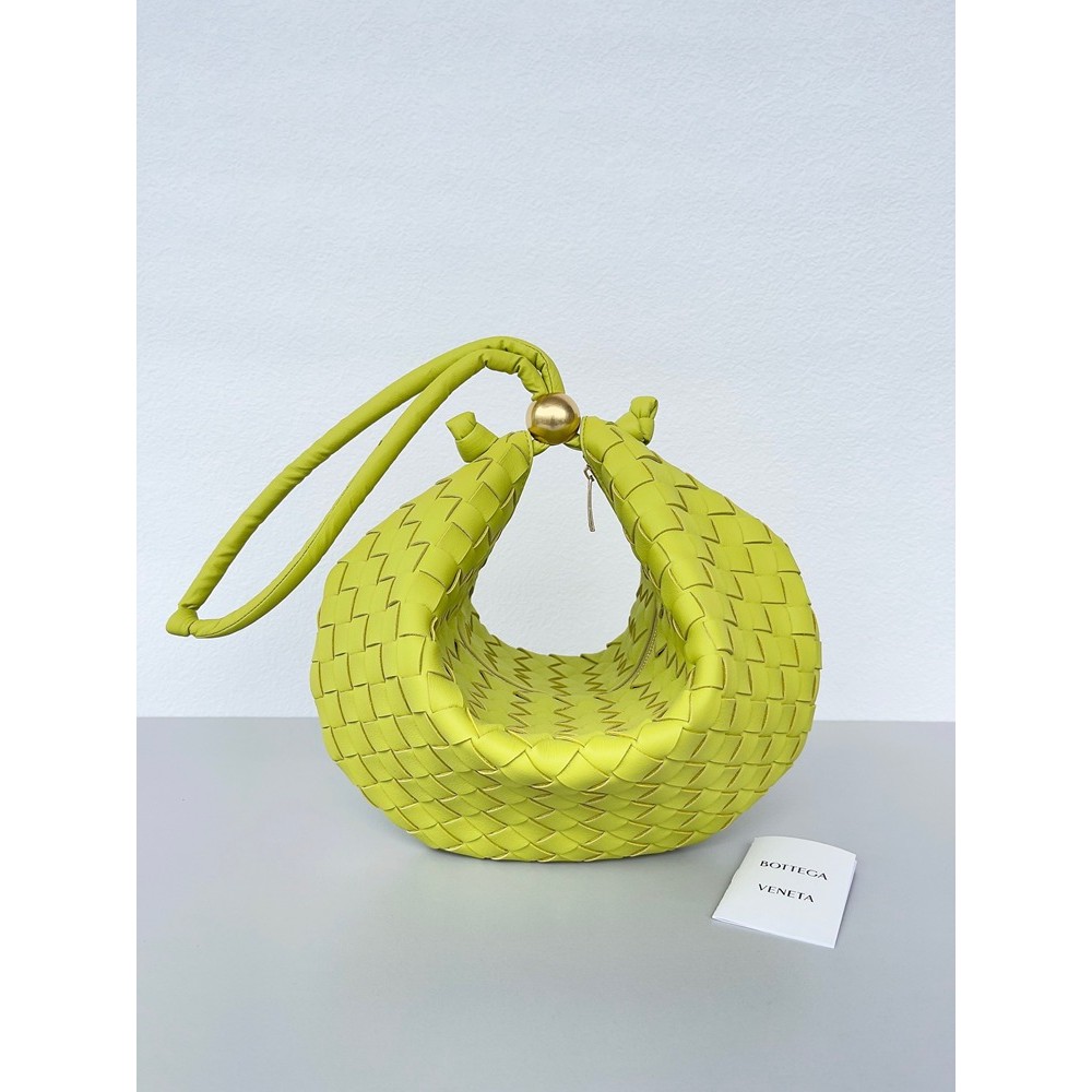 Bottega Veneta Turn Bag In Acid Kiwi Intrecciato Lambskin IAMBS240428 Outlet Sales